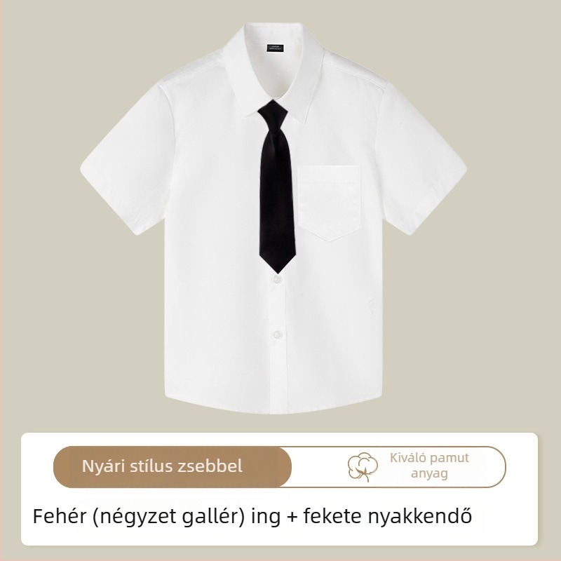 Gyerekeknek készült rövid ujjúing, koreai stílus, kerek nyak, 100% pamut, minták: csíkok, kockás, egyszínű, betűk