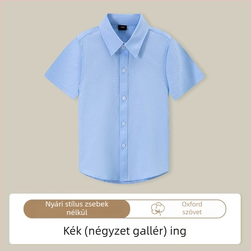 Gyerekeknek készült rövid ujjúing, koreai stílus, kerek nyak, 100% pamut, minták: csíkok, kockás, egyszínű, betűk