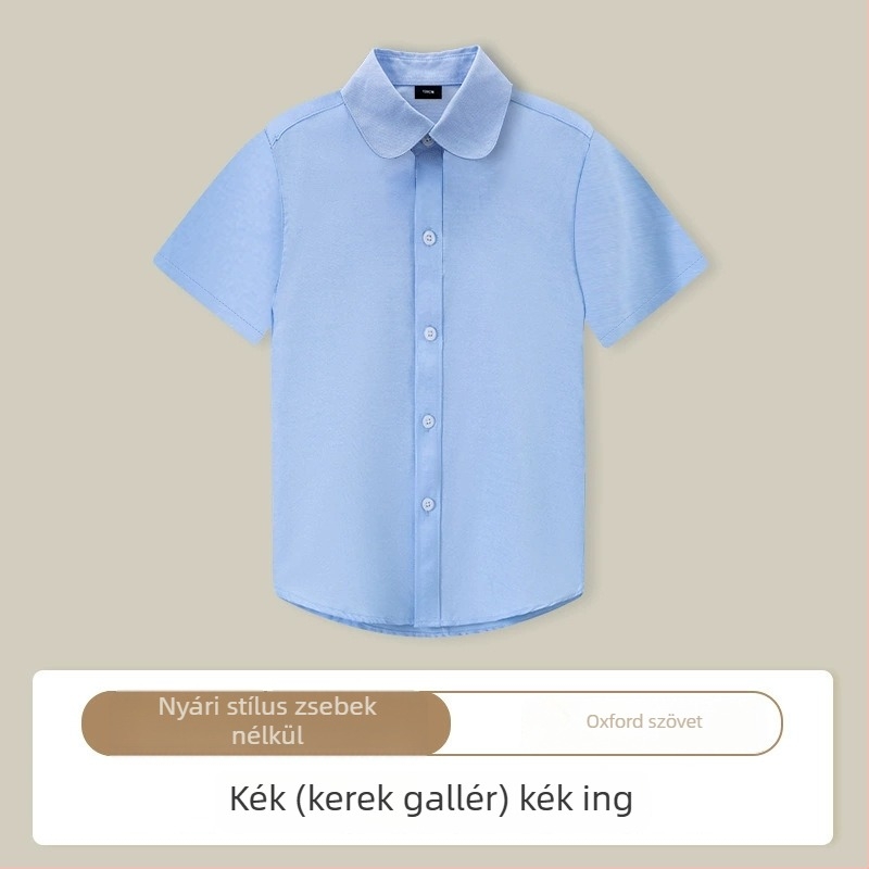 Gyerekeknek készült rövid ujjúing, koreai stílus, kerek nyak, 100% pamut, minták: csíkok, kockás, egyszínű, betűk