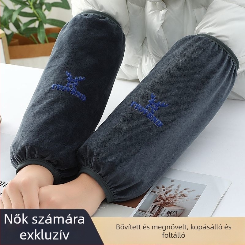 Uniszex konyhai ujjvédők — anti-szennyeződés, őszi-téli használat, flanel anyag, nyomtatott kivitel