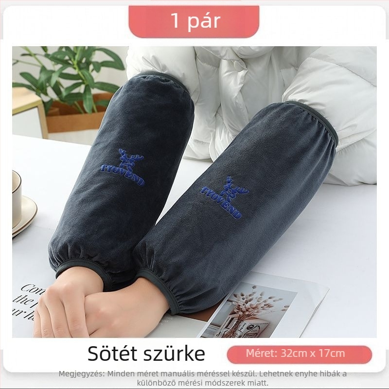 Uniszex konyhai ujjvédők — anti-szennyeződés, őszi-téli használat, flanel anyag, nyomtatott kivitel