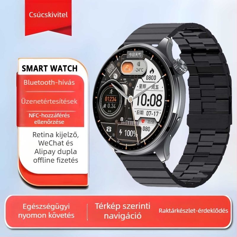 Watch5 okosóra 3D navigációval, két fizetési mód, NFC, mágneses töltés, pulzusmérés