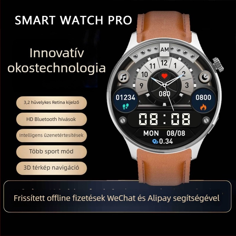Watch5 okosóra 3D navigációval, két fizetési mód, NFC, mágneses töltés, pulzusmérés