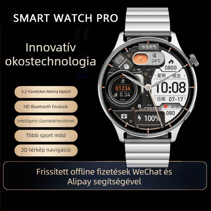 Watch5 okosóra 3D navigációval, két fizetési mód, NFC, mágneses töltés, pulzusmérés