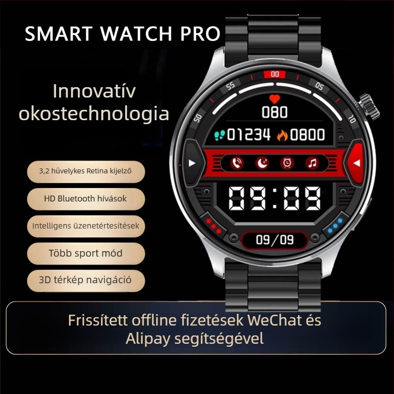 Watch5 okosóra 3D navigációval, két fizetési mód, NFC, mágneses töltés, pulzusmérés