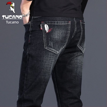 Woodpecker férfi farmerok őszi–téli szezonra, koreai stílus, slim fit, rugalmas, sokoldalú, minőségi egyenes szabású nadrág