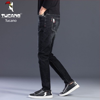 Woodpecker férfi farmerok őszi–téli szezonra, koreai stílus, slim fit, rugalmas, sokoldalú, minőségi egyenes szabású nadrág