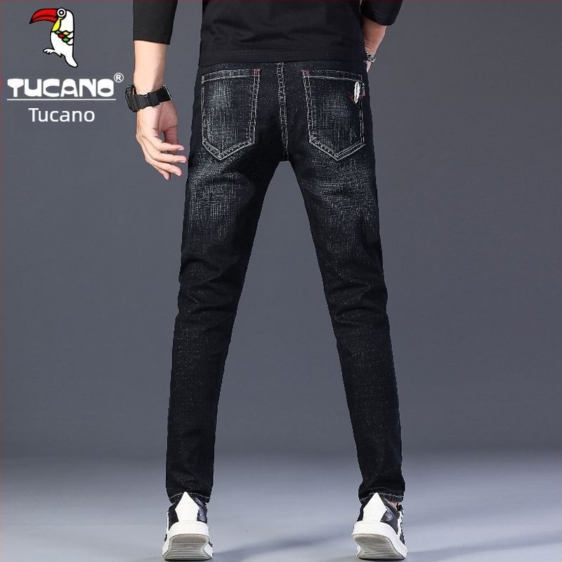 Woodpecker férfi farmerok őszi–téli szezonra, koreai stílus, slim fit, rugalmas, sokoldalú, minőségi egyenes szabású nadrág
