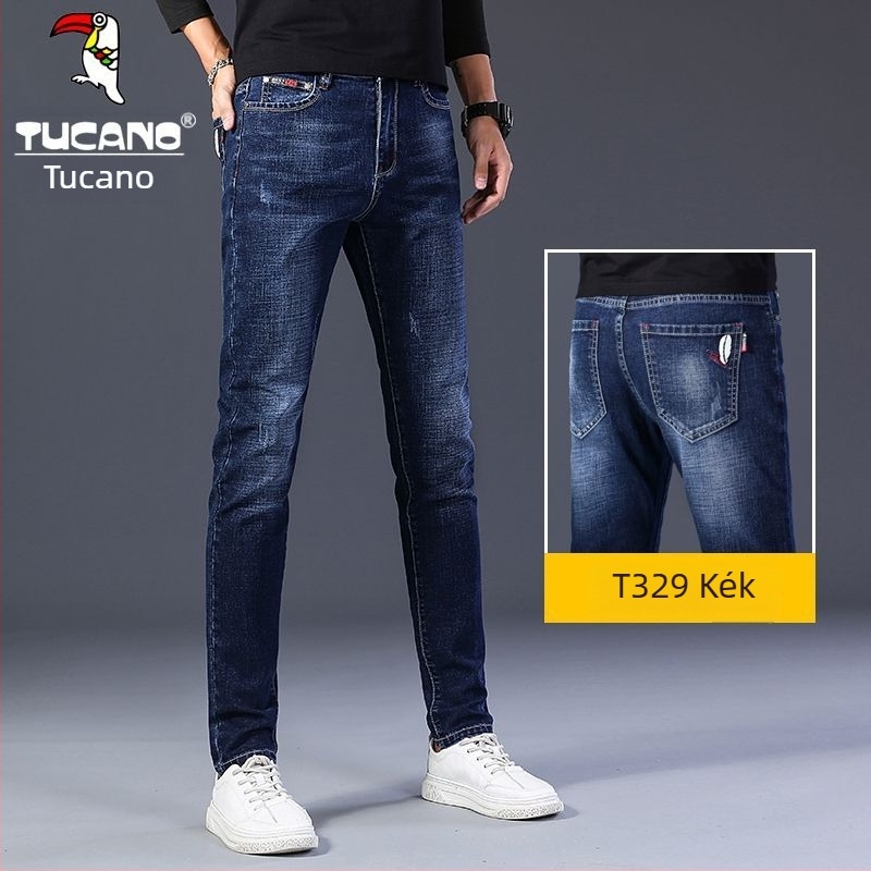 Woodpecker férfi farmerok őszi–téli szezonra, koreai stílus, slim fit, rugalmas, sokoldalú, minőségi egyenes szabású nadrág