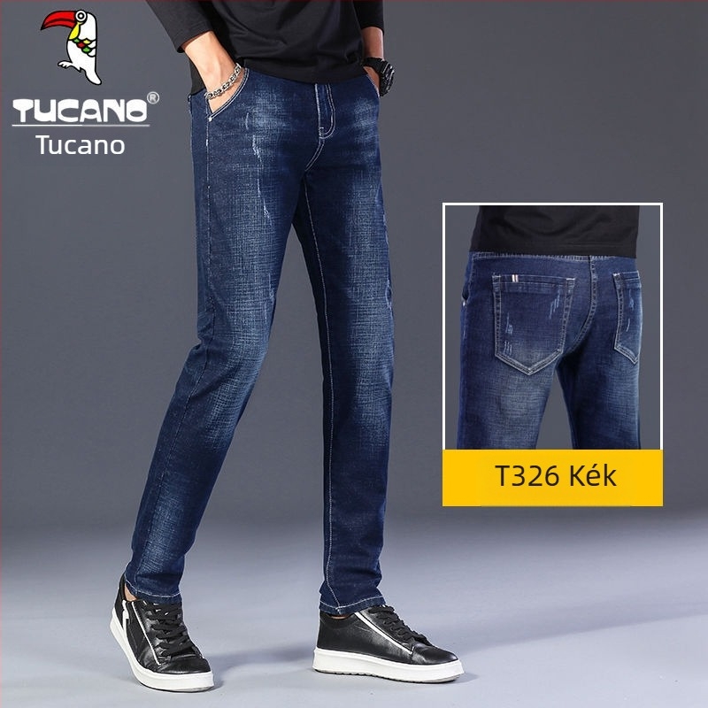 Woodpecker férfi farmerok őszi–téli szezonra, koreai stílus, slim fit, rugalmas, sokoldalú, minőségi egyenes szabású nadrág