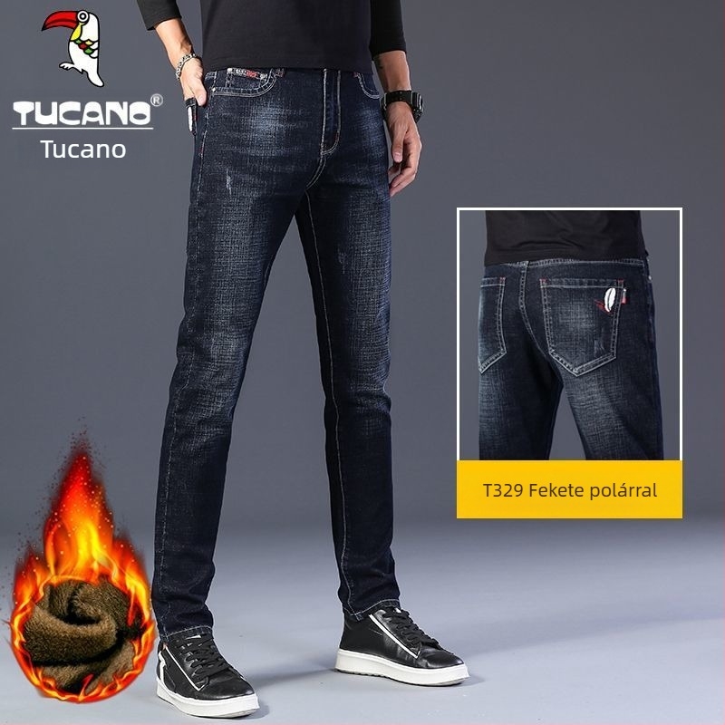 Woodpecker férfi farmerok őszi–téli szezonra, koreai stílus, slim fit, rugalmas, sokoldalú, minőségi egyenes szabású nadrág