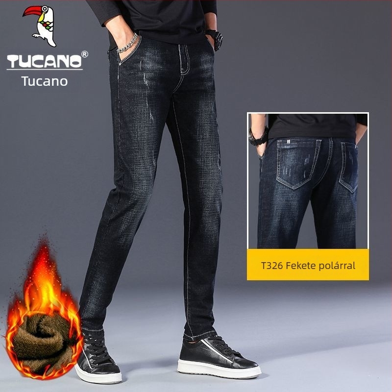 Woodpecker férfi farmerok őszi–téli szezonra, koreai stílus, slim fit, rugalmas, sokoldalú, minőségi egyenes szabású nadrág