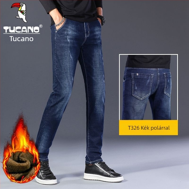 Woodpecker férfi farmerok őszi–téli szezonra, koreai stílus, slim fit, rugalmas, sokoldalú, minőségi egyenes szabású nadrág