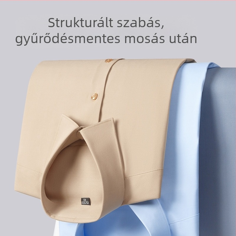 7A antibakteriális mulberry selyem ing férfiaknak, hosszú ujjú, fehér, üzleti-közvetlen stílus, bambusz rost, gyűrődésálló, vasalás nélkül