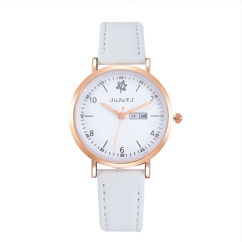 JuJu.YJ Női lumineszkáló, vízálló kvarcóra, Modell 3369, 32 mm átmérőjű számlap, PU szíj, ötvözet tok