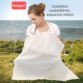 Szoptatási kendő - tiszta pamut (>95%), uniszex, diszkrét köpeny újszülötteknek 1 éves korig, kültéri használatra
