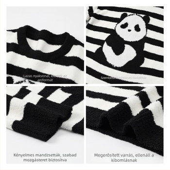 Fél velúrból készült anyatejes éjszakai ruha fleece béléssel, hosszú ujjú, körny nyakú, hosszú fazon