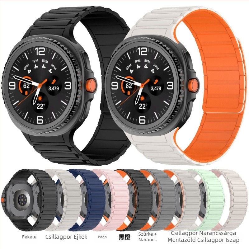 Szilikon karkötő Samsung Galaxy Watch8 Classichez, három mágneses zár és erős mágneszár