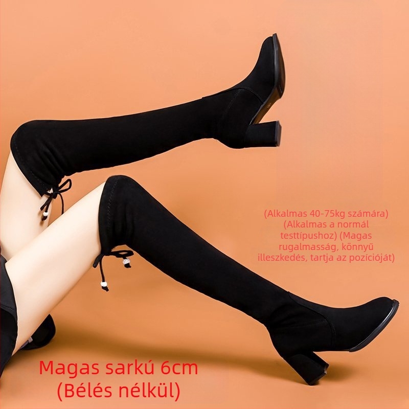 Női csizmák térd fölé, plusz méret, PU anyag, nőknek, magas cső