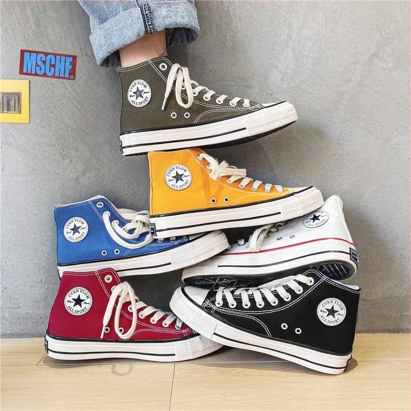 Kanvas magas talpú tornacipő, koreai stílus, lélegző és kopásálló, vulkanizált gumitalp, EVA betét