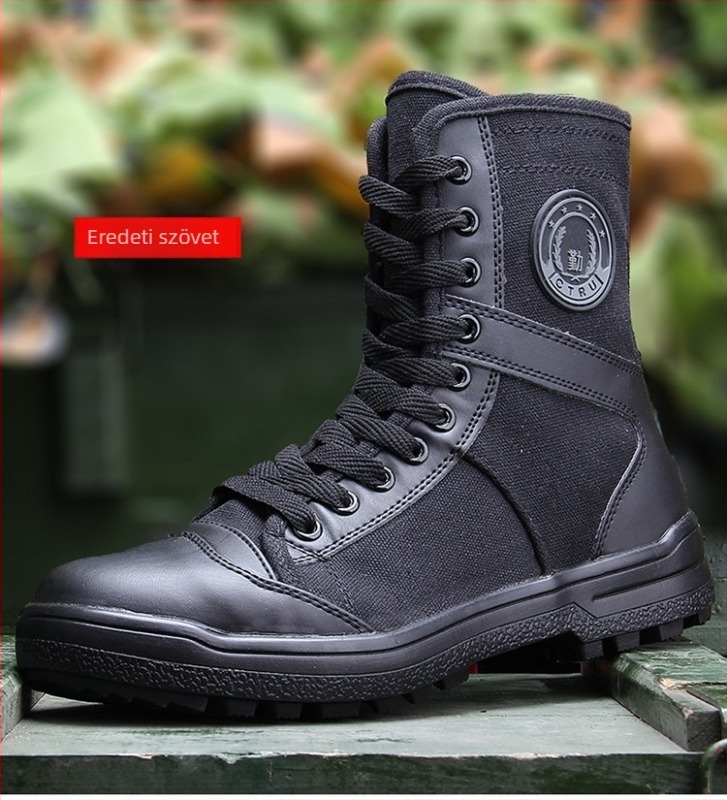 Munkacipő, magas szárú, lélegző háló, PU felsőrész, uniszex