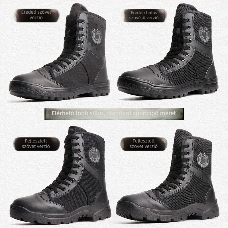 Munkacipő, magas szárú, lélegző háló, PU felsőrész, uniszex