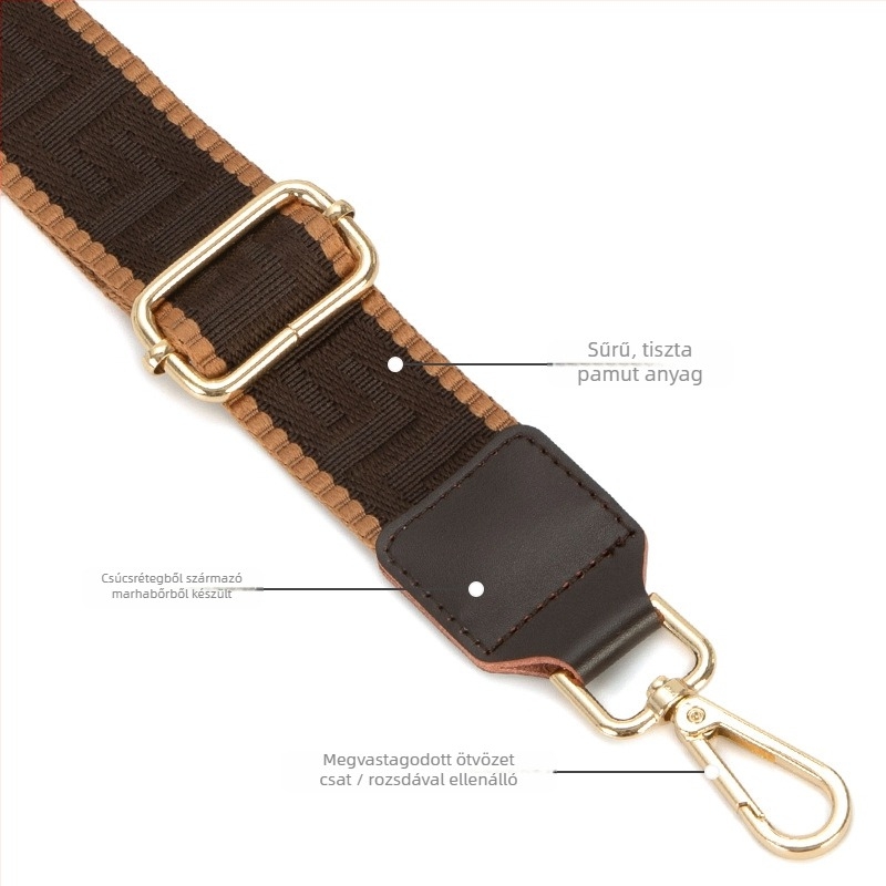 KI valódi bőrből készült táskapánt, crossbody széles vállpánt, állítható és meghosszabbítható, kopásálló cseredarab