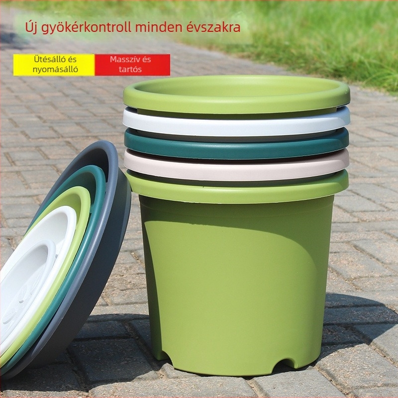 Gyökérkontroll edény, gyantából készült, padlón álló, egyszerű stílus