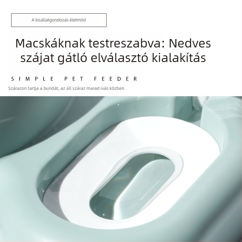 Kétfunkciós automata etetőtál macskáknak és kutyáknak vízzel, rozsdamentes acélból