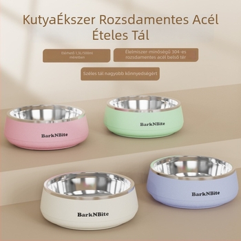 Barknbite macska tál rozsdamentes acélból, csúszásmentes, termékkód BK-2401A/B