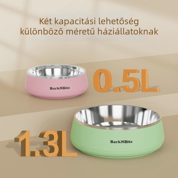 Barknbite macska tál rozsdamentes acélból, csúszásmentes, termékkód BK-2401A/B