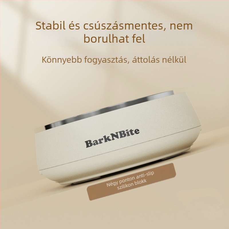 Barknbite macska tál rozsdamentes acélból, csúszásmentes, termékkód BK-2401A/B
