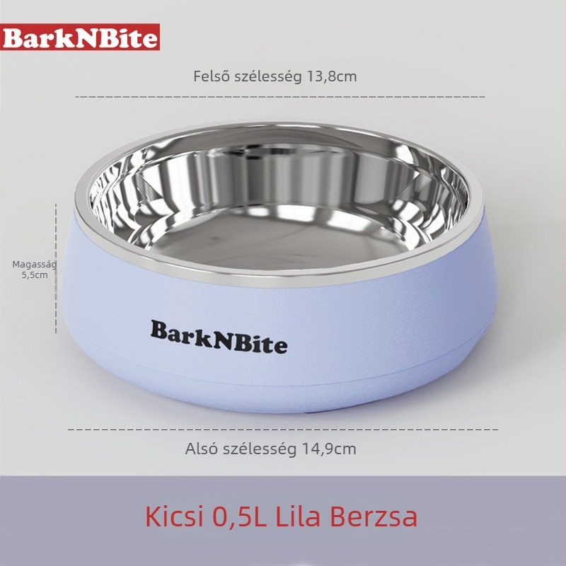 Barknbite macska tál rozsdamentes acélból, csúszásmentes, termékkód BK-2401A/B