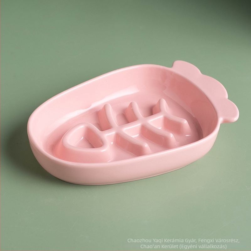 Macska kerámia tál, kézi etetés, nem automatikus etetés, háziállat etetőtál