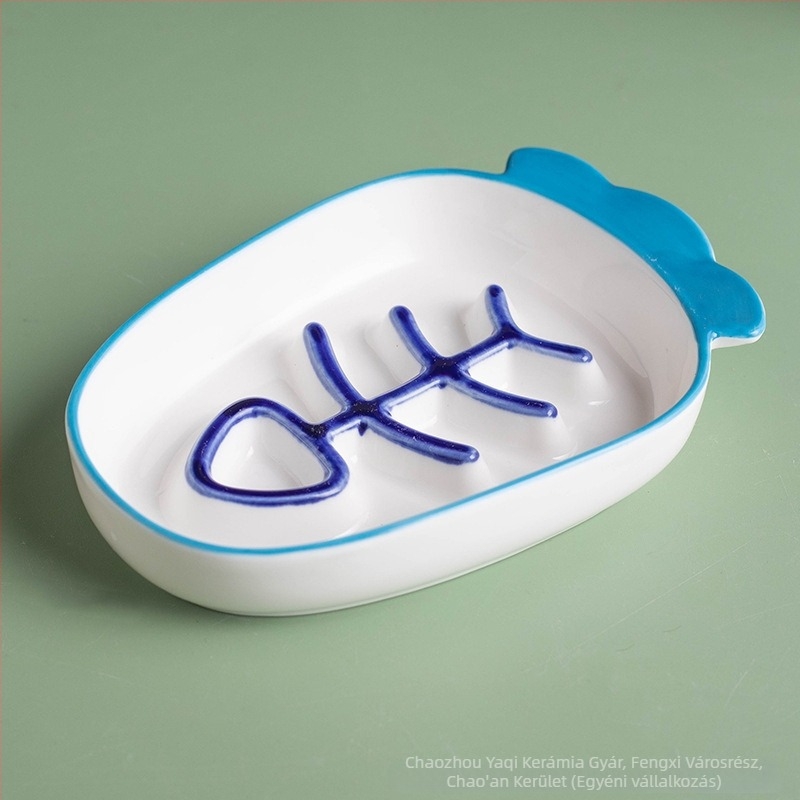 Macska kerámia tál, kézi etetés, nem automatikus etetés, háziállat etetőtál