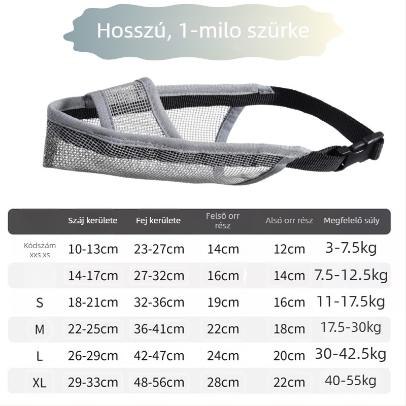 Kutyaszájkosár az evés és nyalogatás megakadályozására, megakadályozza az ugatást, nagy, közepes és kicsi méretű kutyáknak.