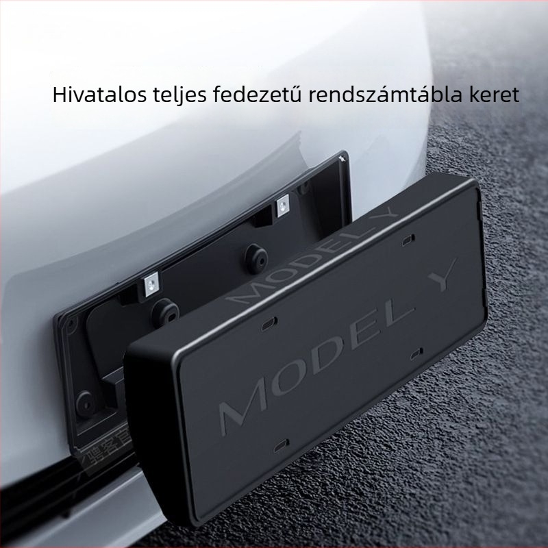 Tesla Model Y és Model 3 rendszámtábla keret – műanyag, védelem, kompatibil Model Y/Model 3