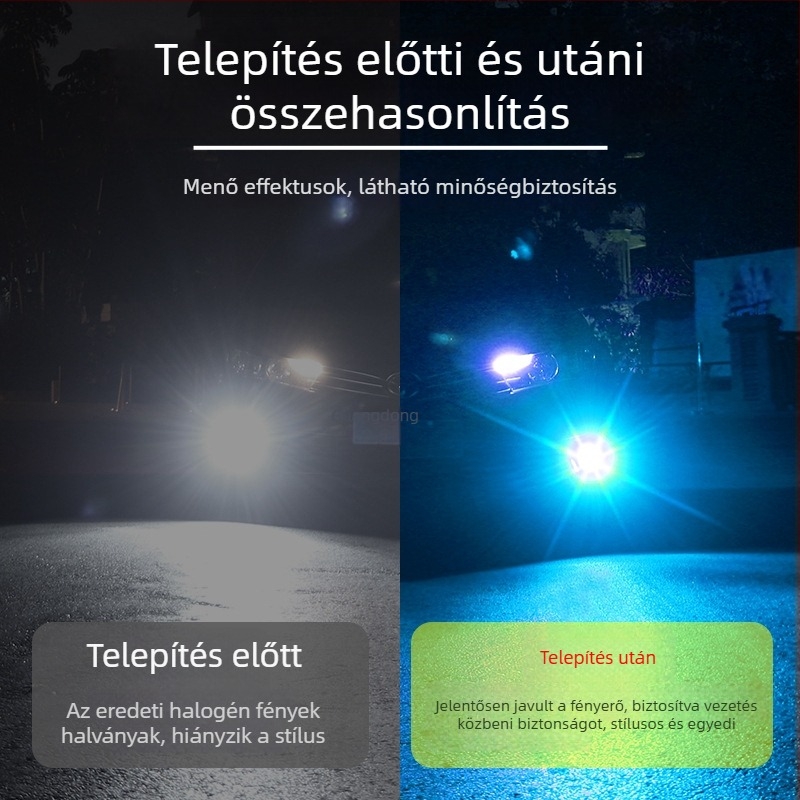 LED ködlámpa lézer lencsével, alumínium ház, H11-hez, 12V, 20W, 6500K, LED 3030
