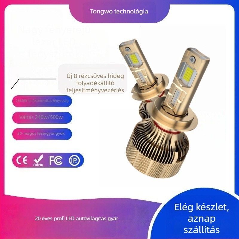 Magas fényerősségű autó LED fényszóró 500W (12V, IP68, 5000lm, 50000h)
