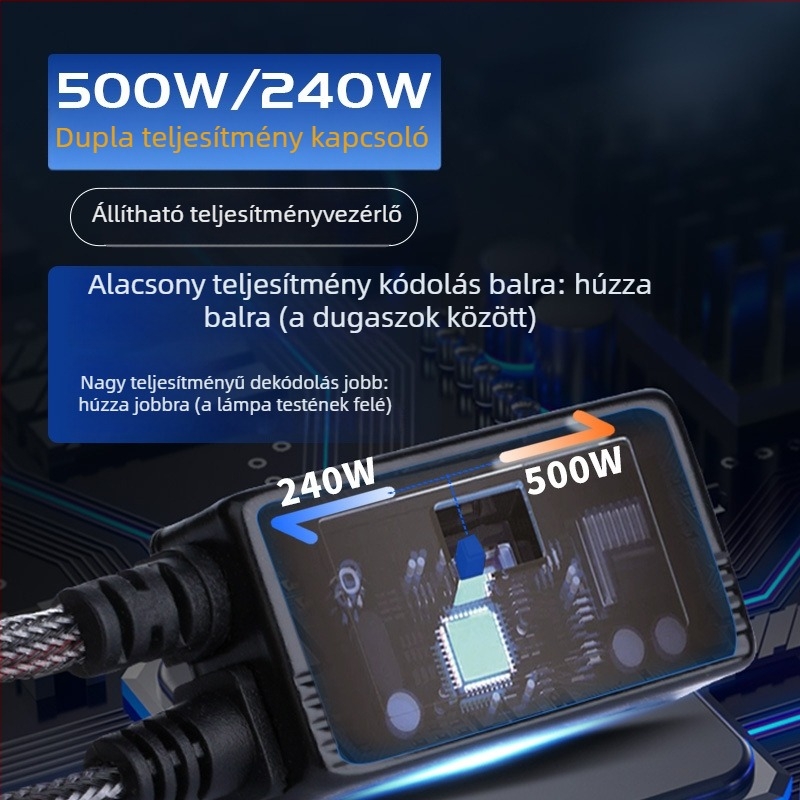 Magas fényerősségű autó LED fényszóró 500W (12V, IP68, 5000lm, 50000h)