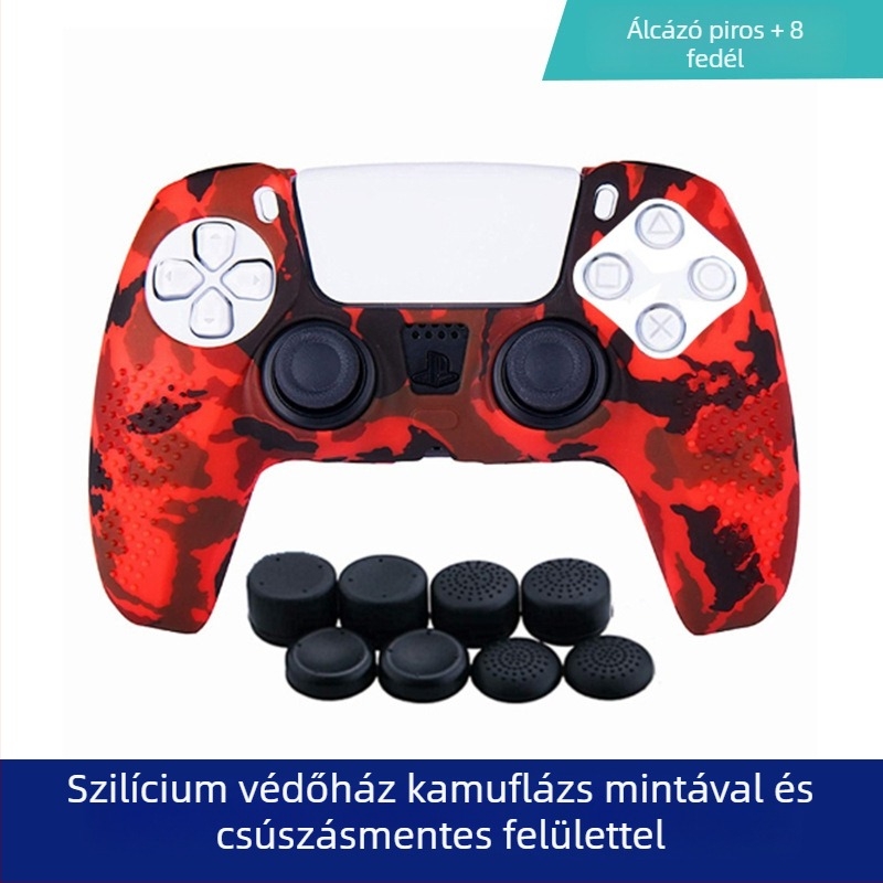 PS5 kontroller szilikon védőtok kamuflált granulált textúrával