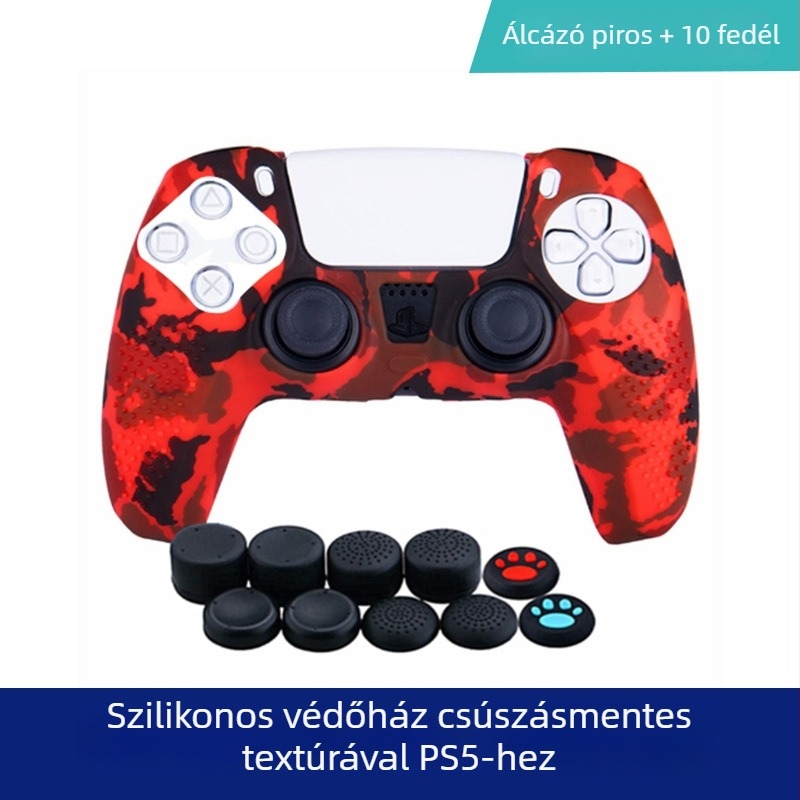 PS5 kontroller szilikon védőtok kamuflált granulált textúrával