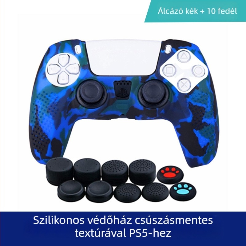 PS5 kontroller szilikon védőtok kamuflált granulált textúrával
