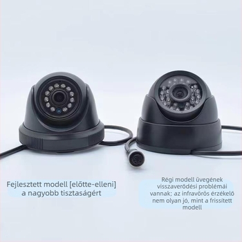 Autóba szóló infravörös félgömb kamera, négyutas felügyelettel, 1080P, AHD, 12-24V, 90°-ban állítható, ABS ház