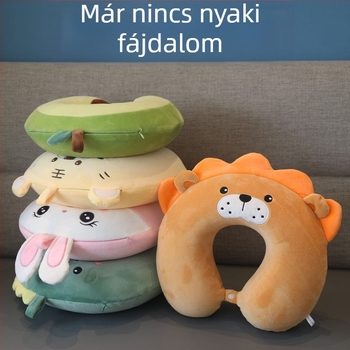 U-formájú nyakpárna memóriahab töltettel, kristály-velúr borítással, a nyak és a nyaki gerinc támogatására, utazásokhoz