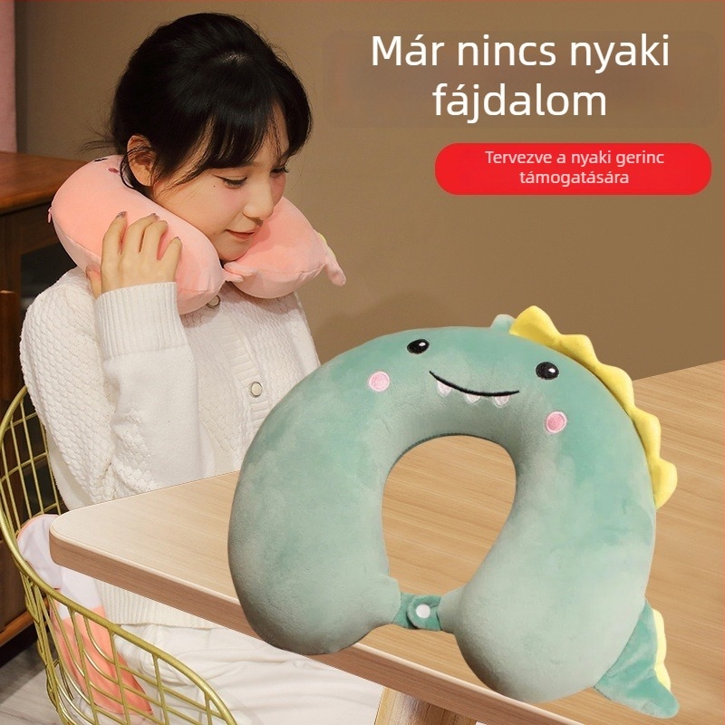 U-formájú nyakpárna memóriahab töltettel, kristály-velúr borítással, a nyak és a nyaki gerinc támogatására, utazásokhoz