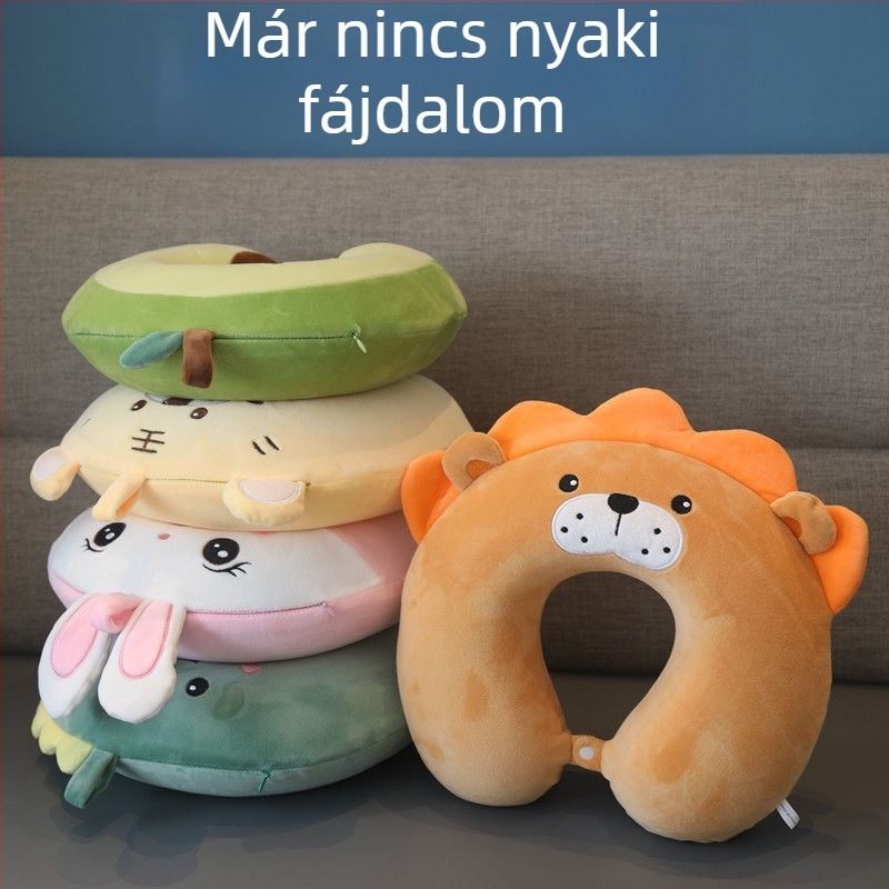 U-formájú nyakpárna memóriahab töltettel, kristály-velúr borítással, a nyak és a nyaki gerinc támogatására, utazásokhoz