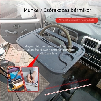 Teherautó belső étkezőasztal állítható szögben, falra szerelhető, univerzális kompatibilitás, anyag: műanyag‑fa