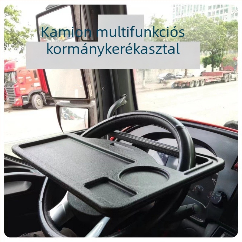 Teherautó belső étkezőasztal állítható szögben, falra szerelhető, univerzális kompatibilitás, anyag: műanyag‑fa