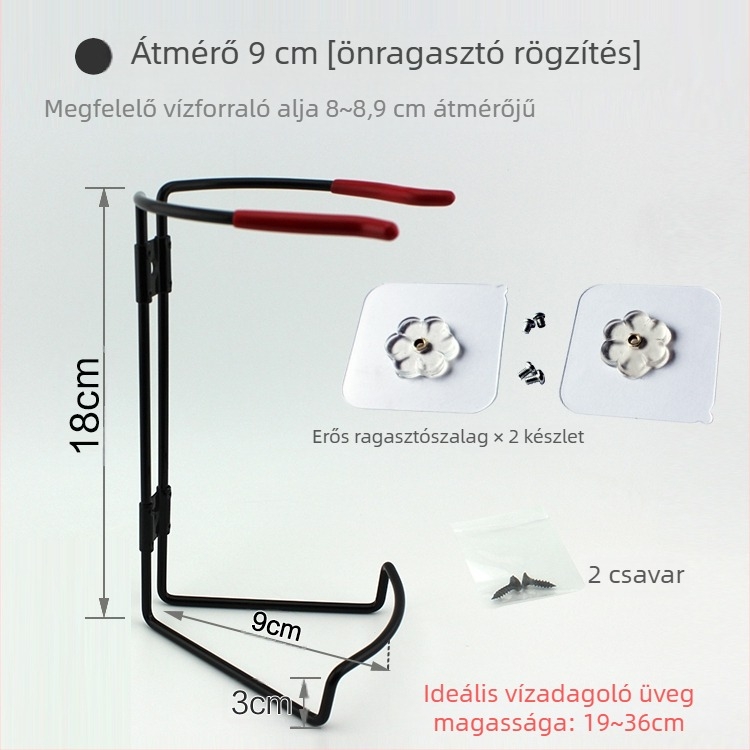 Jármű elektromos teáskanna tartó – fémszerkezet, TS11 modell, kompatibilis más alkatrészekkel, ajtóba helyezhető tartó és ülés hátuljához